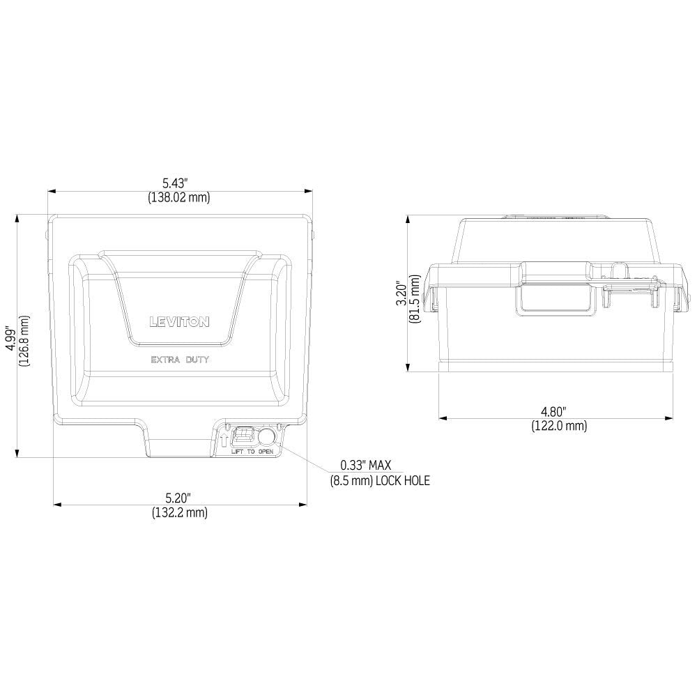 Leviton IUM1H-GY Weatherproof Device