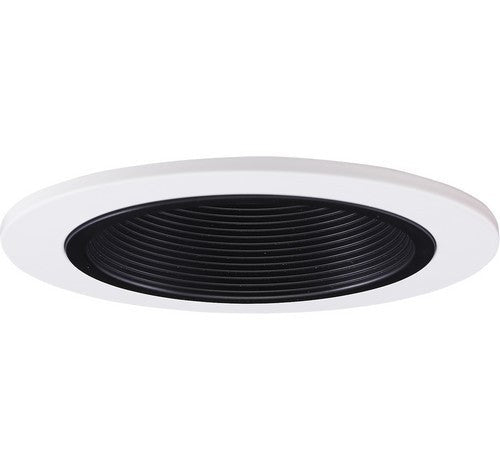 ELCO Lighting EL1493DB 4" Low Voltage Black Baffle with Die Cast White Ring