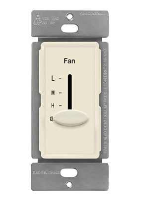 Enerlites 3 Speed Fan Control Switch - Slide Light Almond 17000-F3-LA