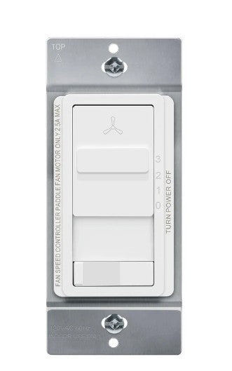 Enerlites 3 Speed Fan Control With Dimmer - Slide White 17017-F3-W