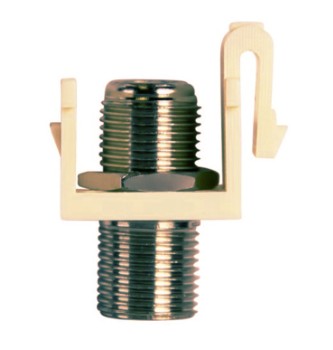 Enerlites Decorator Adapter 1-Gang Nickel F-Type Coupler F To F Ivory 6102-I
