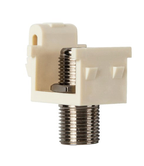 Enerlites Decorator Adapter 1-Gang Nickel F-Type Coupler F To F Light Almond 6102-LA