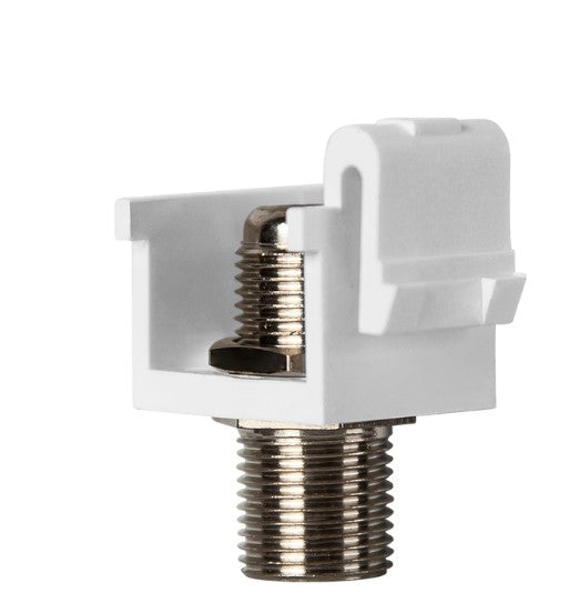 Enerlites Decorator Adapter 1-Gang Nickel F-Type Coupler F To F White 6102-W