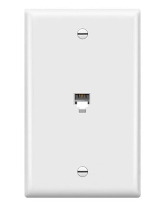 Enerlites Tel 1-Gang Wall Plate Rj11 6-Pos / 4-Cond Ivory 6611-I