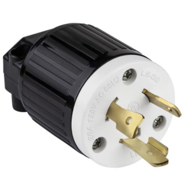 Enerlites Ind Locking Plug 2P 3-Way L5-20P 20A 125V Black 66401-BK