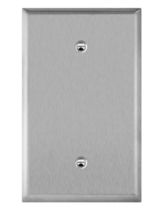 Enerlites Over-Size 1-Gang Blank Wall Plate Stainless Steel 7701O