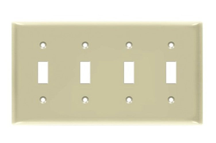 Enerlites Mid-Size 4-Gang Toggle Wall Plate Ivory 8814M-I