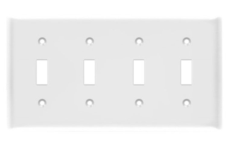 Enerlites Mid-Size 4-Gang Toggle Wall Plate White 8814M-W