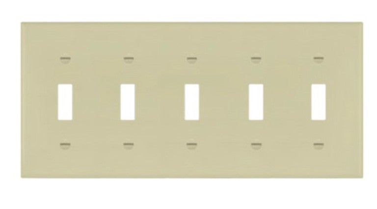 Enerlites Standard 5-Gang Toggle Wall Plate Ivory 8815-I