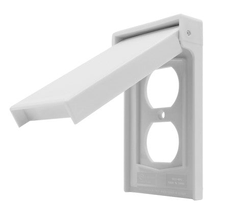 Enerlites Standard 1-Gang Vertical Duplex Wall Plate White 8821-WPV-W