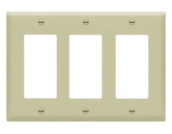Enerlites Mid-Size 3-Gang Decorator/GFCI Wall Plate Ivory 8833M-I