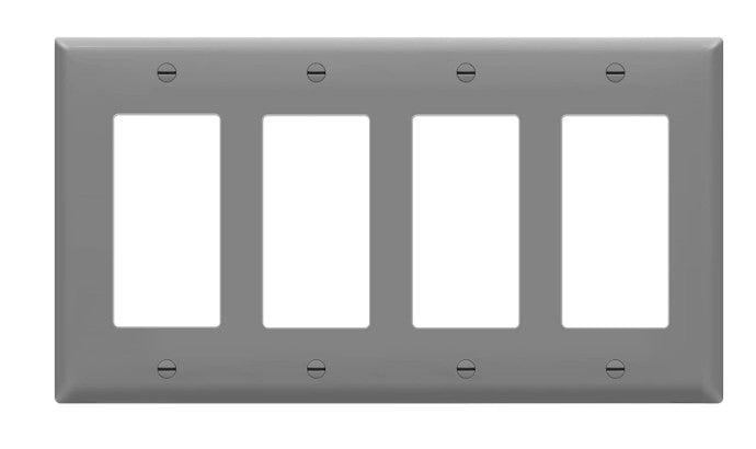 Enerlites Standard 4-Gang Decorator/GFCI Wall Plate Gy 8834-GY