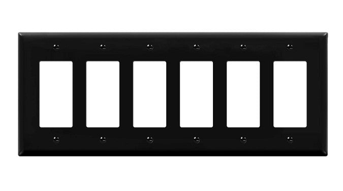 Enerlites Mid-Size 6-Gang Decorator/GFCI Wall Plate Gy 8836M-GY