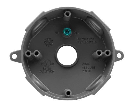 Enerlites 3/4" 5 Holes Round 4" Box Gy EN4575