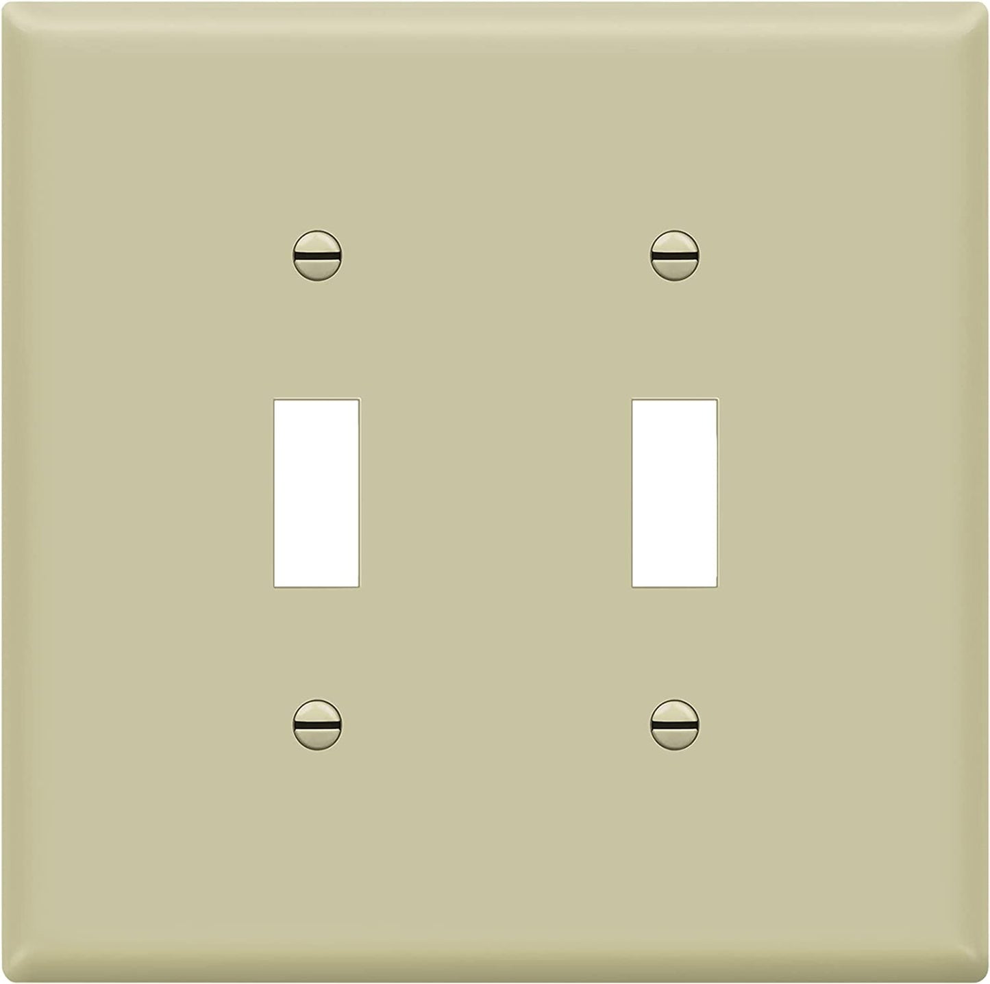 Enerlites Standard Snap In Screwless 2-Gang Toggle Wall Plate I SI8812-I