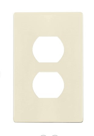 Enerlites Standard Snap In Screwless 1-Gang Duplex Wall Plate Light Almond SI8821-LA