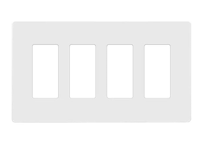 Enerlites Mid-Size Snap In Screwless 4-Gang Decorator/GFCI Wall Plate White SI8834M-W