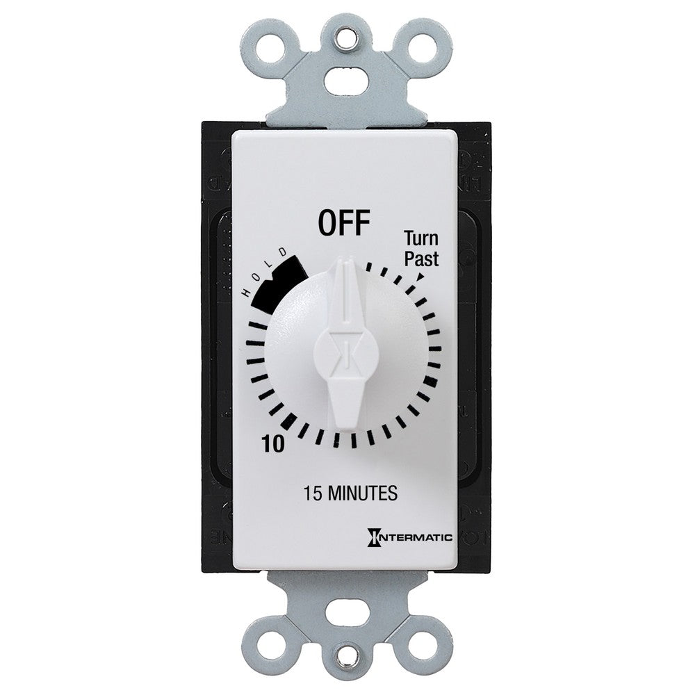 Intermatic 125-277 VAC 15 Minute Max 50/60 Hz White Decorator Spring Wound Countdown Timer FD15MHW