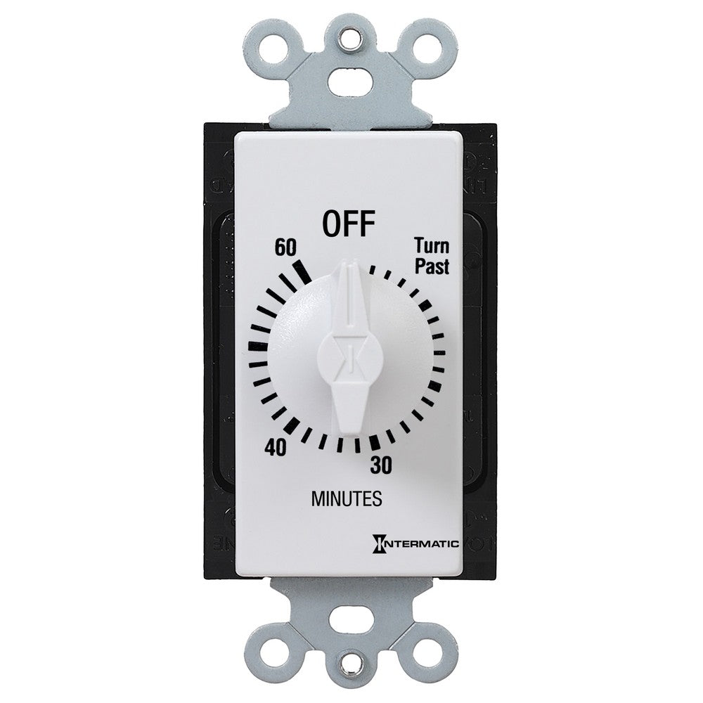 Intermatic 125-277 VAC 60 Minute Max 50/60 Hz White Decorator Spring Wound Countdown Timer FD60MWC