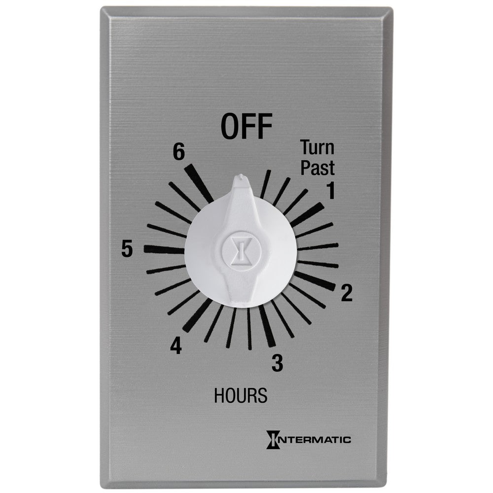 Intermatic 125-277 VAC 6 Hour Max 50/60 HZ Silver Commercial Spring Wound Countdown Timer FF36H