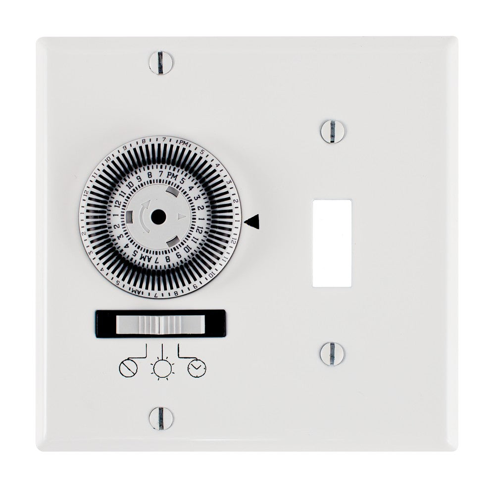Intermatic 120 VAC 20A 24-Hour White Double Gang Mechanical In-Wall Timer KM2ST-2G