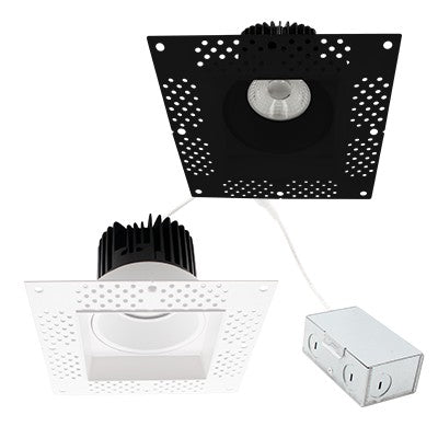 Lighting Spot 26 4 in. 15W 1000lm 120V 5CCT selectable Square Smooth Trimless Canless White Recessed Trim LS-CS-4SQTL-S-15...