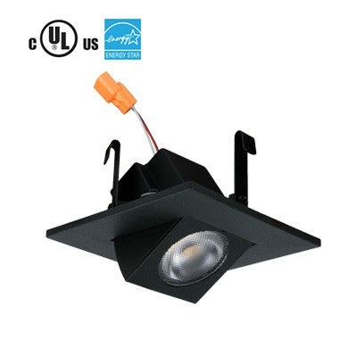 Lighting Spot 26 2 in. Square Adjustable Black LED Recessed Downlight LSL-2-247-BK