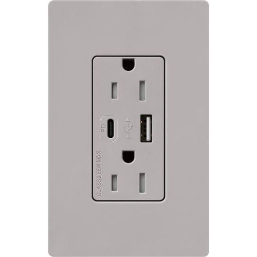 Lutron CAR-15-ACTR-GR USB Receptacle