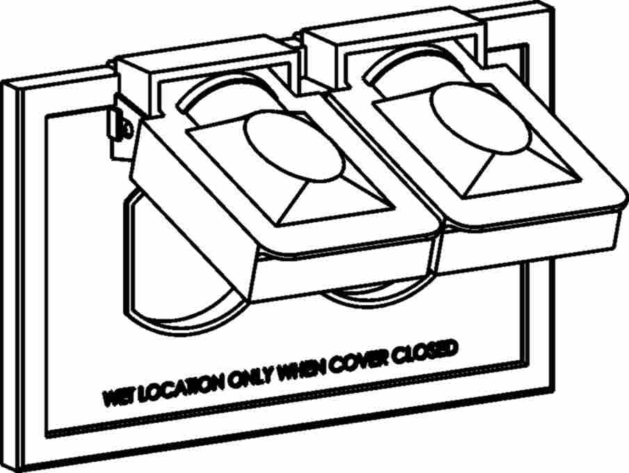 Orbit 1-Gang White Duplex receptacle Weatherproof Cover Horizontal 1CP-DH-W - SKU 1CPDHW
