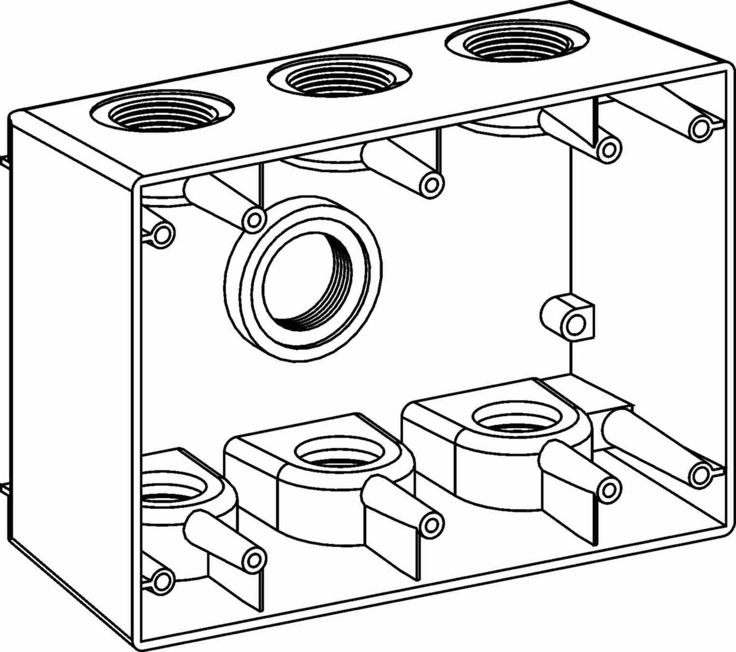 Orbit 3-Gang Weatherproof Box 7 Hub 1/2 in hub size 2-5/8 in Deep 3DB50-7 - SKU 3DB507