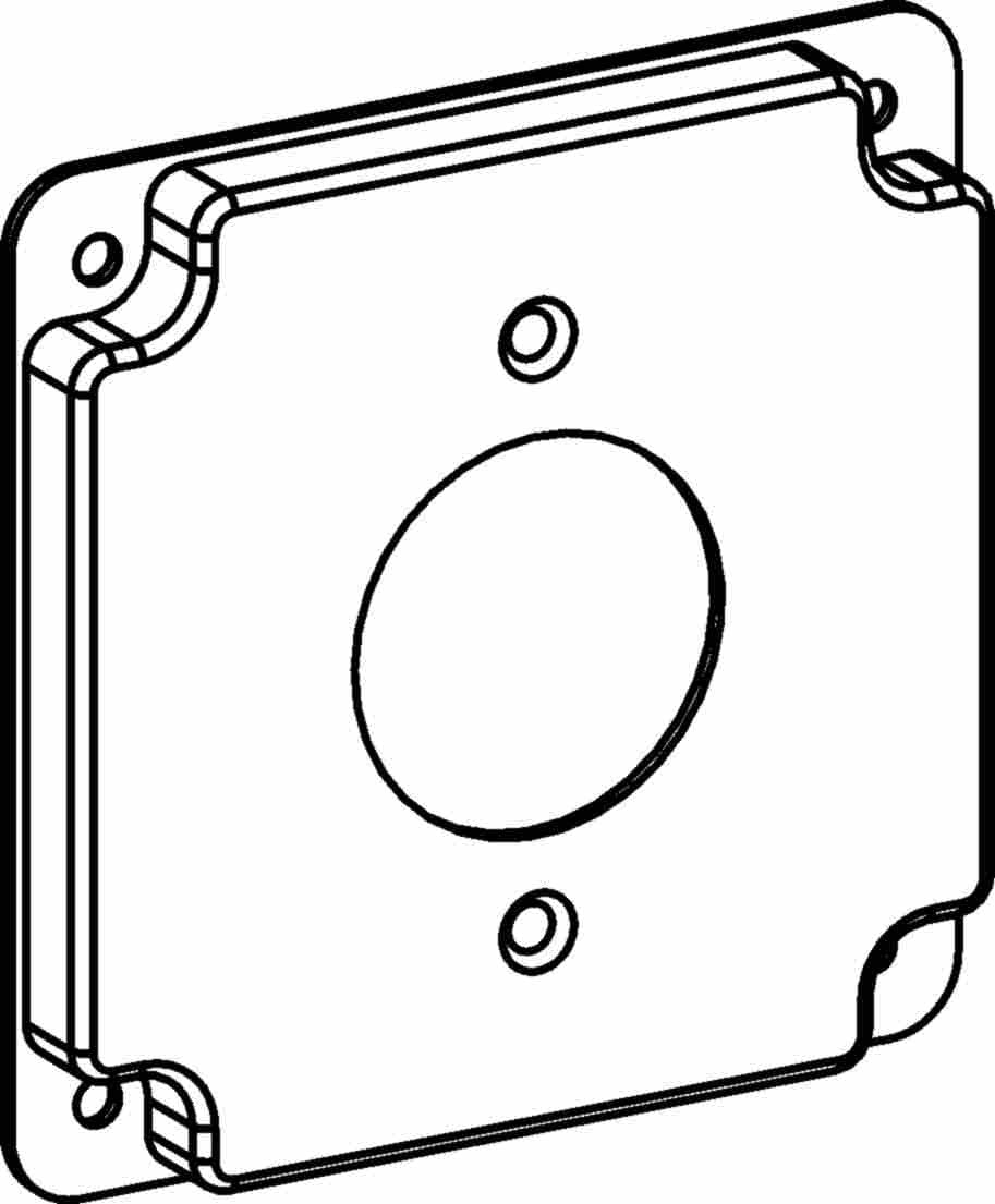 Orbit 4S 1/2 in Raised Power Outlet 1.6 in Industrial Cover 4405