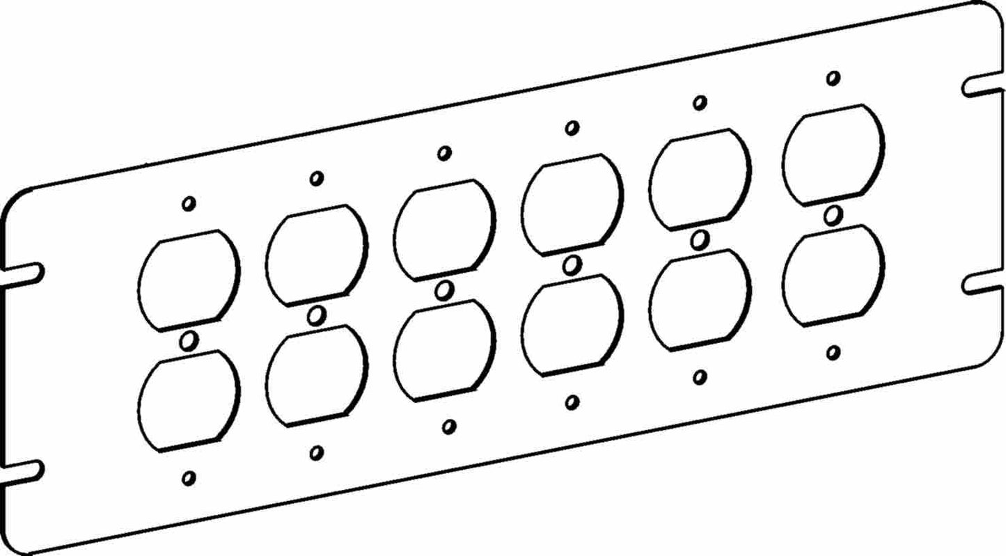 Orbit 6-Gang Duplex Receptacles Switch Box Cover 4M6-DR