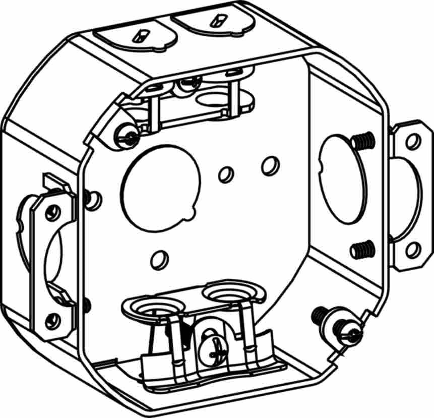 Orbit 4 in Octagon 1-1/2 in Deep 4O Octagon Steel Box MC Clamp Ears 4RB-MC-E