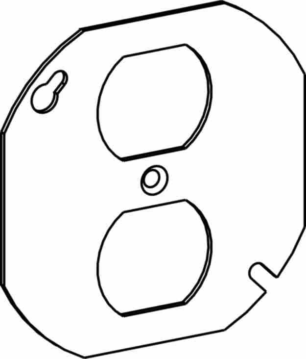 Orbit 4 in 4O Octagon Box Cover Duplex Receptacle Opening 4RCDR