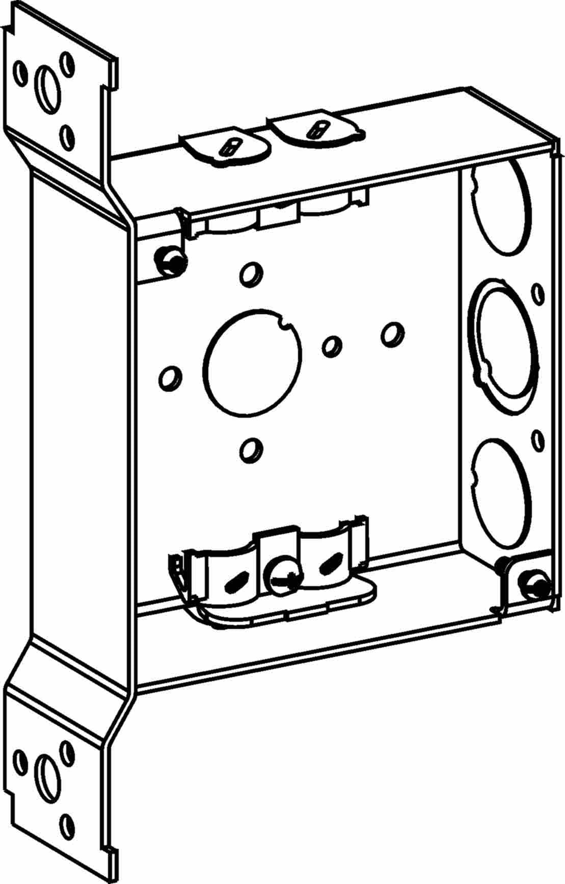 Orbit 4 in Square 1-1/2 in Deep 4S Square Steel Box NM Clamp FB Bracket 4SB-NM-FB