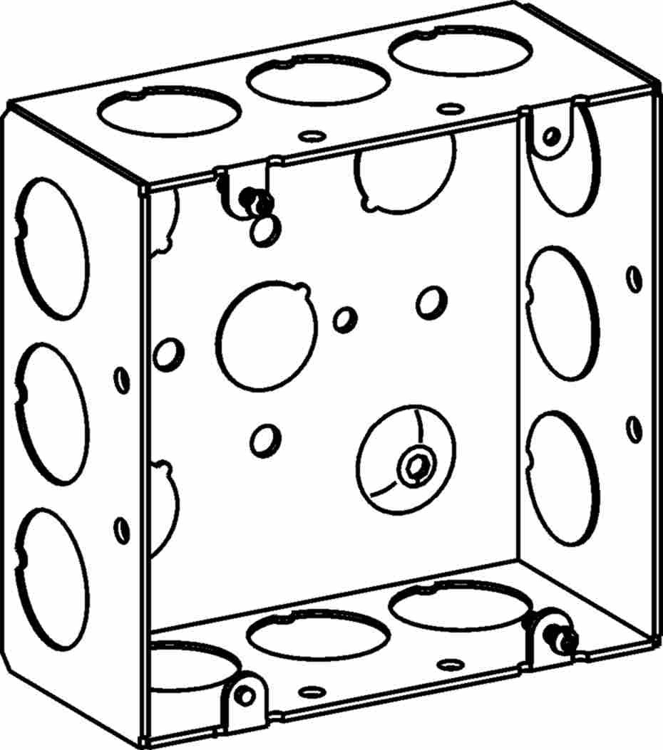 Orbit 4-11/16 in W X 4-11/16 in H 2-1/8 in Deep 5S Square Steel Box 3/4 in Knockouts 5SDB-75