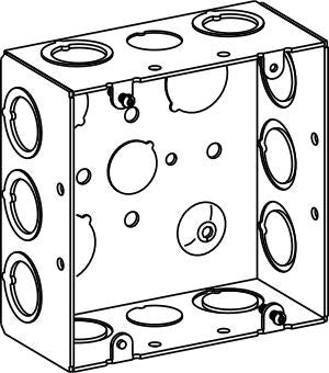 Orbit 4-11/16 in W X 4-11/16 in H 2-1/8 in Deep 5S Square Steel Box Mixed Knockouts 5SDB-MKO