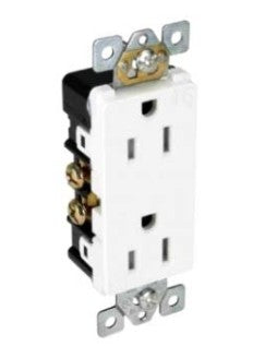 Orbit 15A 125V White Decorative Duplex Receptacle DR15TRSW