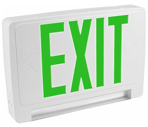 Orbit LED Tube Emergency and Exit Combo, White Housing, Grn Letters, Self Diag EECLPLEDWGSDT