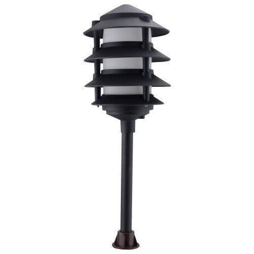Orbit LED Outdr 4 Tier Pgoda Clr Lens Cst Aluminum, 12V, 3000 Kblk L2040BCBKWW