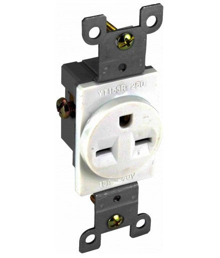 Orbit 15A 250V Single Receptacle White SR15250W