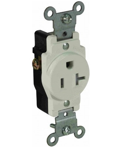 Orbit 20A 125V Single Receptacle Tamper Resistant Ivory SR20TRI