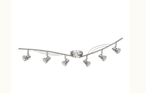 Westgate 6X6.5W 5x500LM 3000K Brushed Nickel GU10 Track Lighting Kit TRPK-6L-GU10-30K-BN
