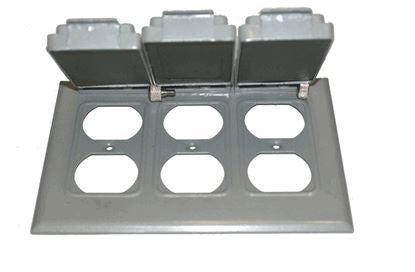 Westgate 3-gang Gray Weatherproof Device Cover W3C-3D