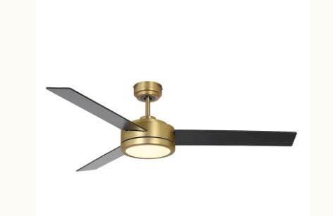 Westgate 52 in 120V 18W 108LM/W 3000K/3500K/4000K/5000K/6500K Black LED Ceiling Fan WFL-DC-125-RC-3B-52-MCT5-GD-BK