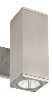 Westgate 24W Multi-CCT LED Compact Up Down Wall Cylinder Brushed Nickel WMCS-UDL-MCT-BN-DT