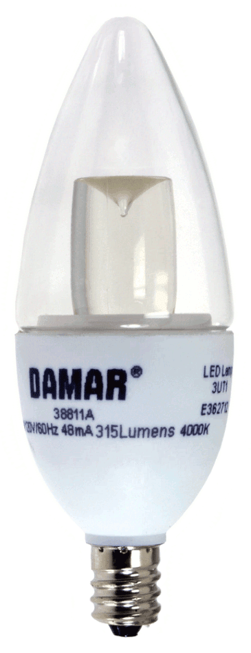 Damar 38811A LED Candelabra Bulb