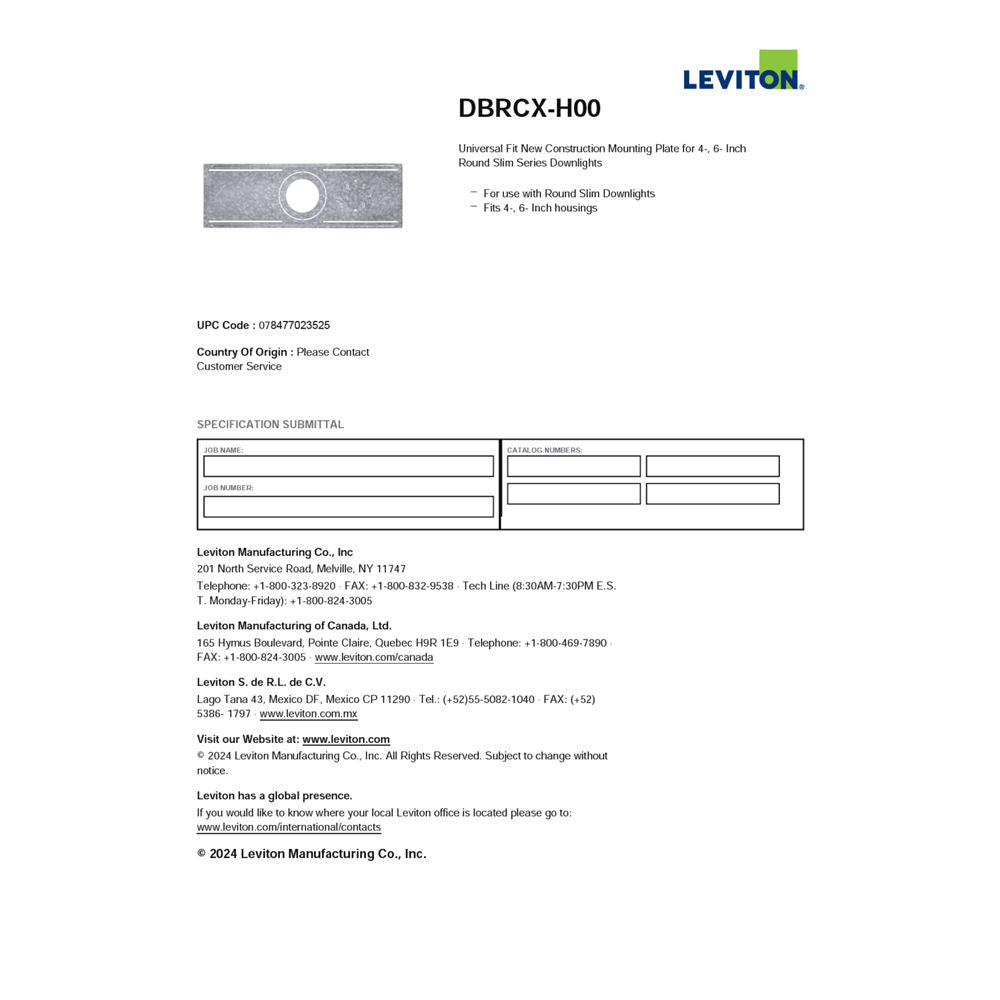 Leviton DBRUX-H00 LED Downlight