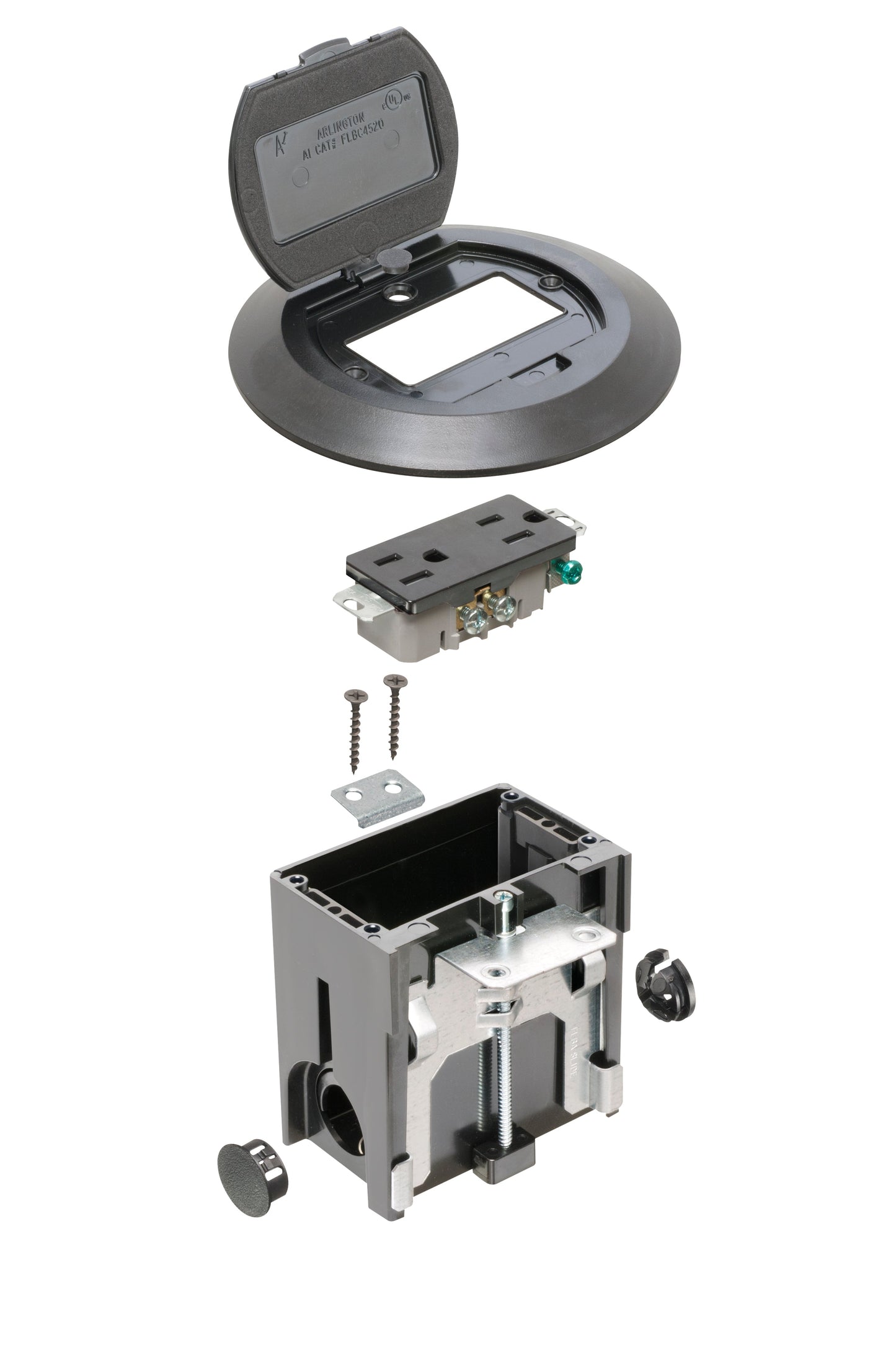 Arlington Industries FLBAFR101BL Floor Box