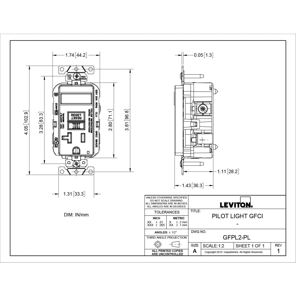 Leviton GFPL2-PL GFCI Receptacle